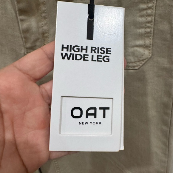 Oat High Rise Wide Leg Stretch Pants light khaki size 0/25 $80 - Picture 5 of 10